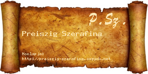 Preiszig Szerafina névjegykártya
